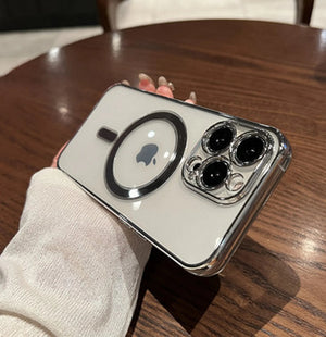 Luxury Plating Clear Magnetic Wireless Charger Case Rieworkes