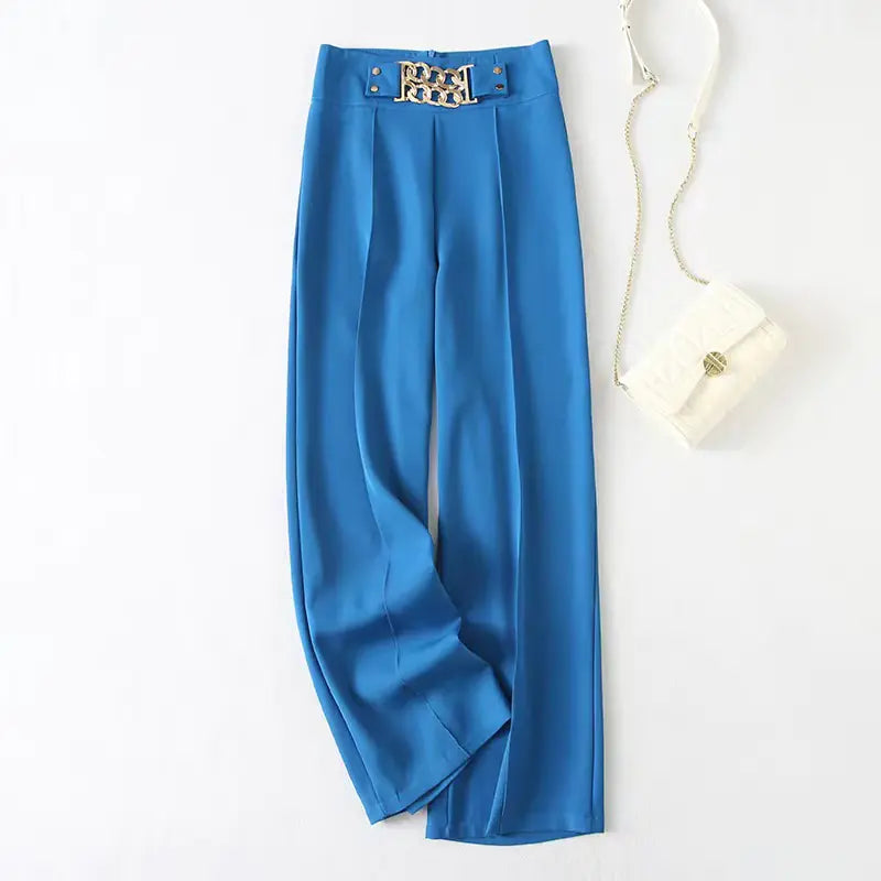 Elegant High-Waist Stretchy Wide-Leg Pants for Women Mimarta