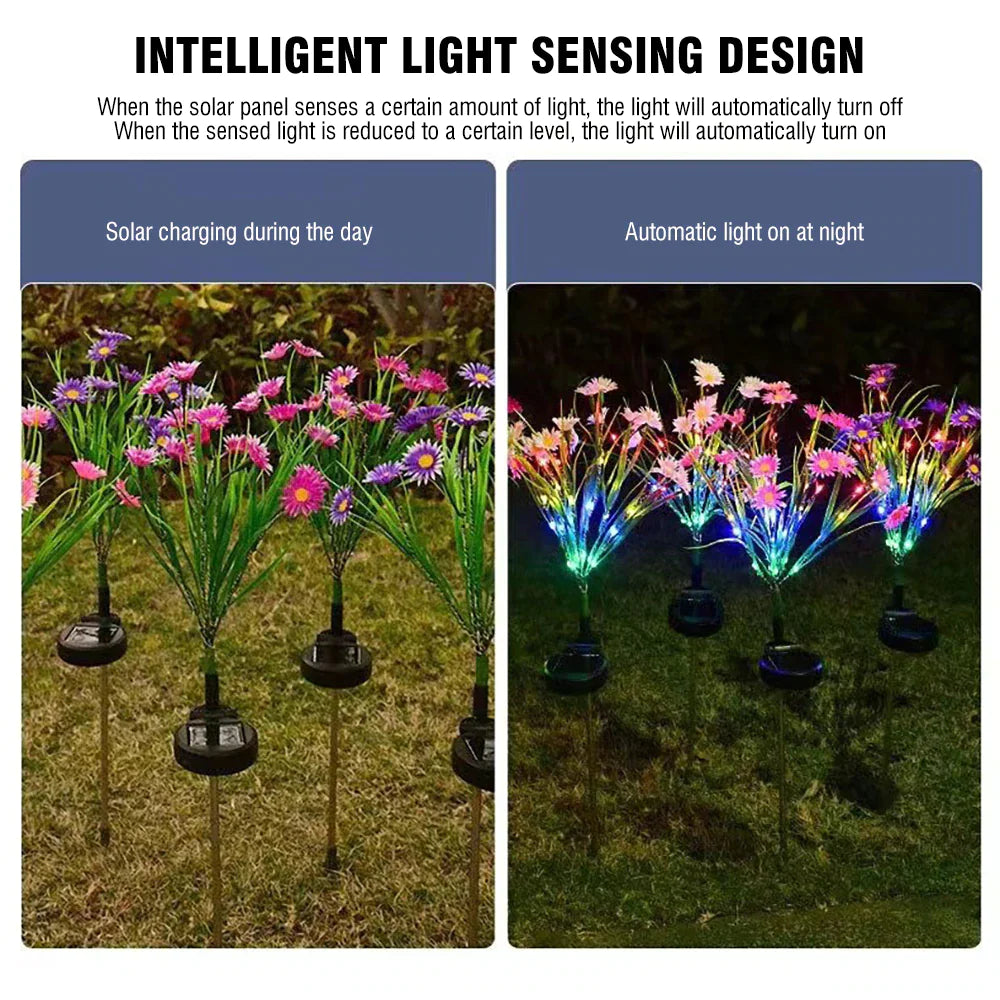 Solar Garden Lights LED Flower Stake Lamp Outdoor Yard Waterproof Patio Decor Mimarta