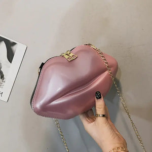 Mini Bags for Women 2023 New Fashion All-match Women's Shoulder Bag PU Solid Color Zipper Crossbody Patent Leather Lip Chain Bag Rieworkes