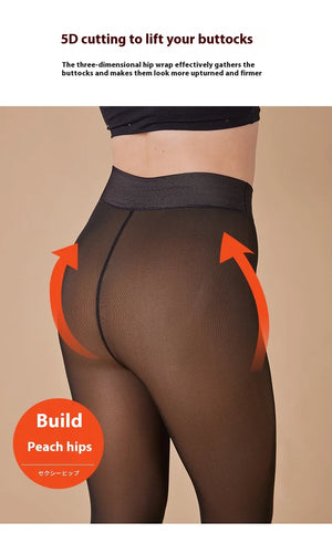 Sheer Fleece-Lined Leggings Mimarta