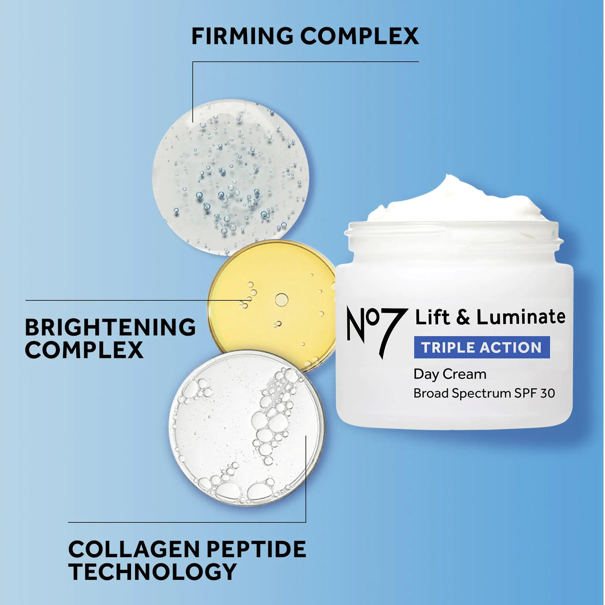 No7 Lift & Luminate Triple Action Day Cream - Anti-Aging Face Moisturizer SPF 30, Hyaluronic Acid & Vitamin C - Firms Skin for Radiant Glow - Suitable for Sensitive Skin (2 pack, 1.69 Fl Oz each) Regular, Pack of 2 Rieworkes