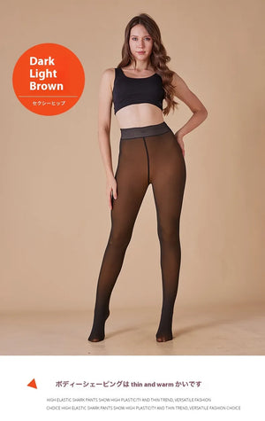 Sheer Fleece-Lined Leggings Mimarta