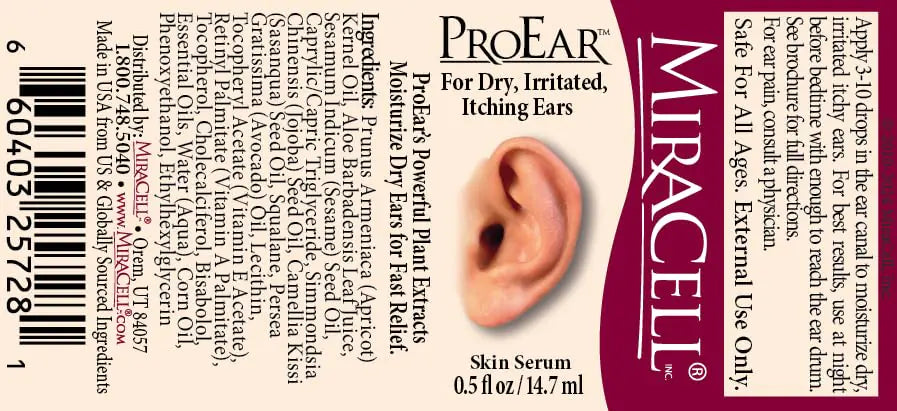 Miracell ProEar, Ear Drops for Itchy Ears, Clogged Ears, Irritated Ears, Dry Ears. All Natural Ear Oil for, Babies, Kids, Adults, and Dogs 0.5oz Rieworkes