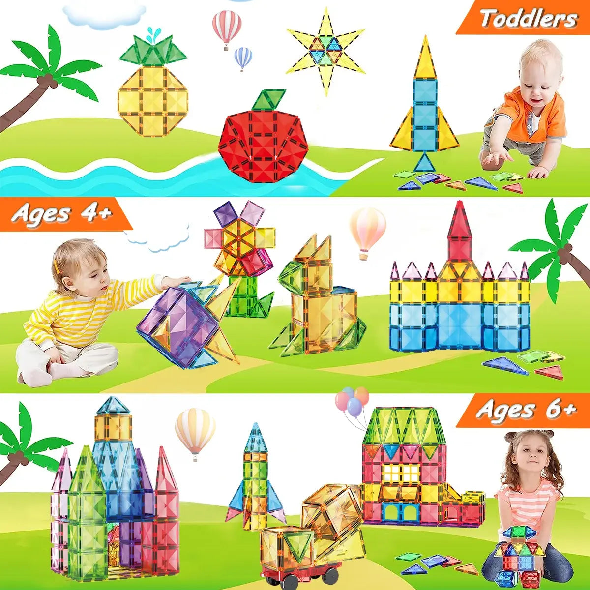 Magnetic Blocks Toys For Kids Rieworkes