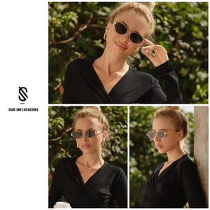 SOJOS Retro Oval Sunglasses for Women Men Trendy Sun Glasses Classic Shades UV400 Protection SJ1217 Gold/Grey Rieworkes