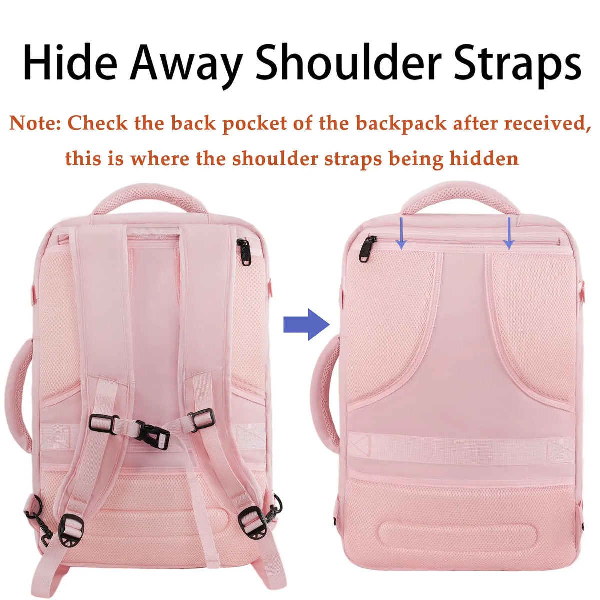 MATEIN Pink Travel Backpack for Women, Large Backpack Airline Approved, Expandable Carry on Backpacks, 35L Convertible Suitcase, Weekender Back Pack for Hiking Sport Gym, Gift for Traveler X-Large Rieworkes