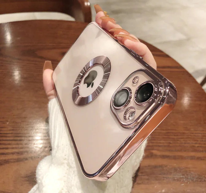 Luxury Plating Logo Hole Case For iPhone Rieworkes