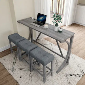 Bar Table Set With Power Socket, Bar Table And Chair Set For Living Room, Dining Room, Games Room Rieworkes
