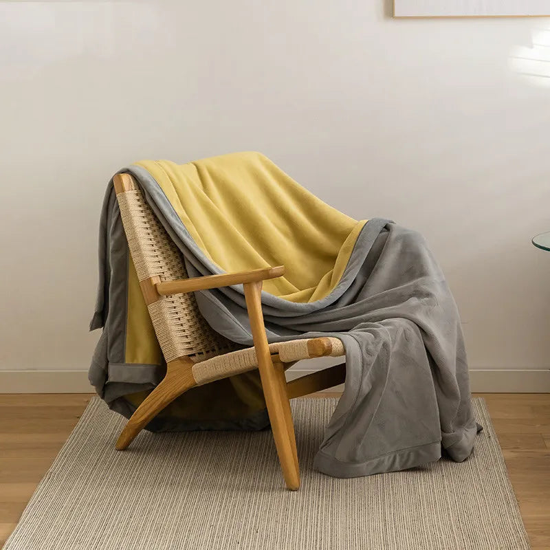 Simple Japanese Style Plain Milk Velvet Casual Blanket Rieworkes