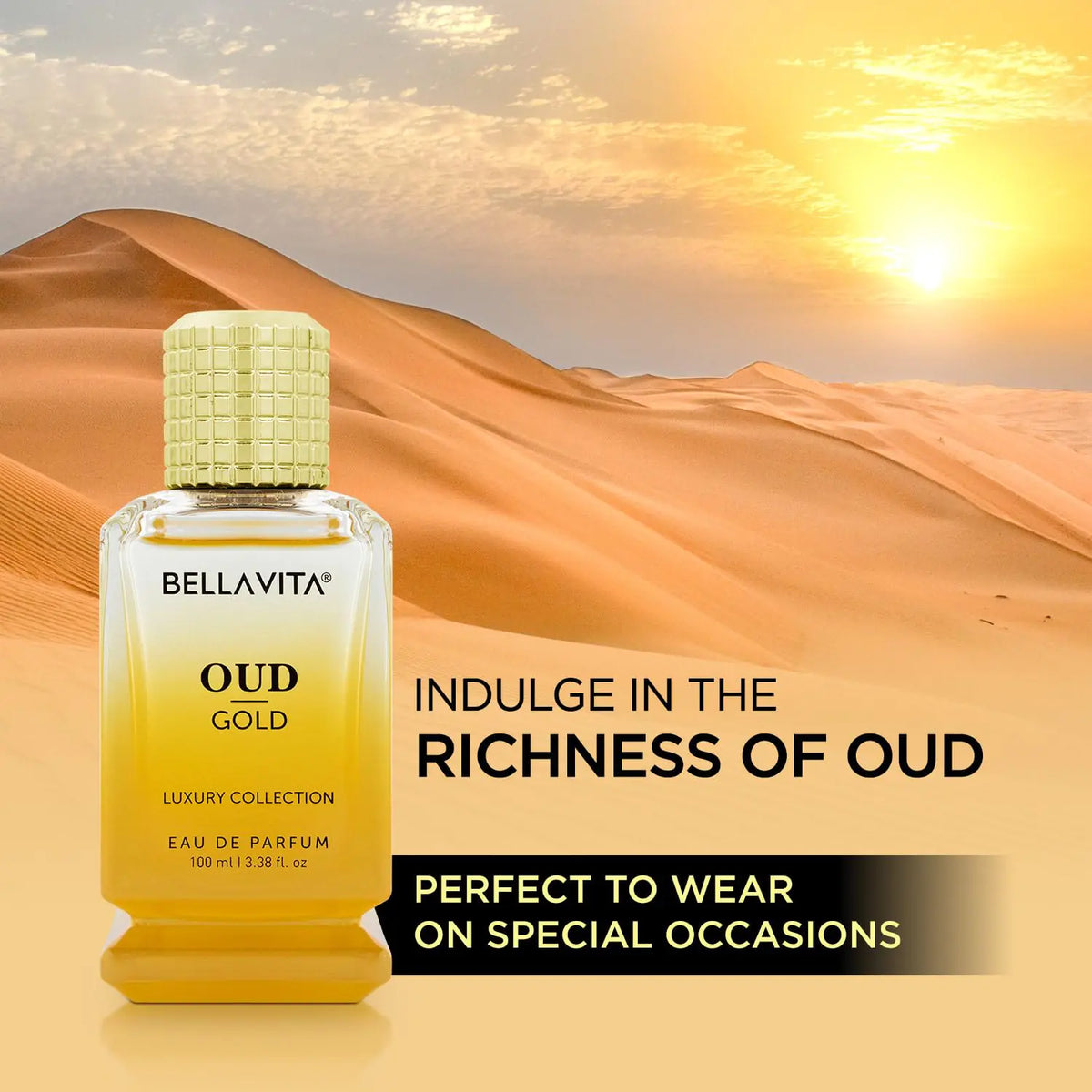 OUD GOLD Eau De Parfum (3.38 fl. oz.) | Intense Arabian Perfume for women & men | Notes : Caramel, Orris, Rose, Jasmine | Family: Woody, Gourmand, Floral, and Oud | Vegan & cruelty free OUD GOLD Rieworkes