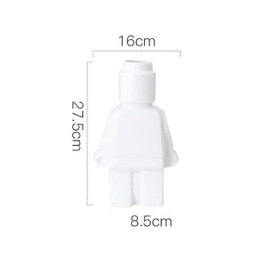 Creative Ceramic Robot Vase Modern Decor Home Desktop Small Robot Upright Dried Flower Vase Living Room Decoration Accessories Rieworkes
