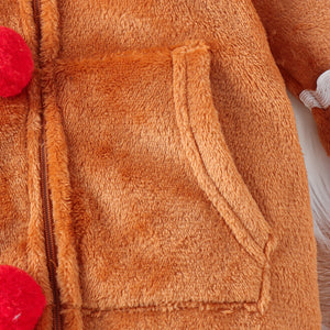 Baby Christmas Gingerbread Romper with Hat Rieworkes