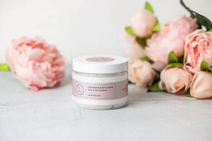 Lavender Body Scrub with CBD, Natural Body Salt Scrub (THC free) Rieworkes
