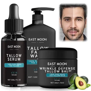 3PCS Wrinkle Defense Tallow BalmSkin Care For MenTallow Balm Face MoisturizerTallow Balm Skin Care Set for Men (Tallow Facial Cream+Tallow Serum+Tallow Face Wash) Mimarta