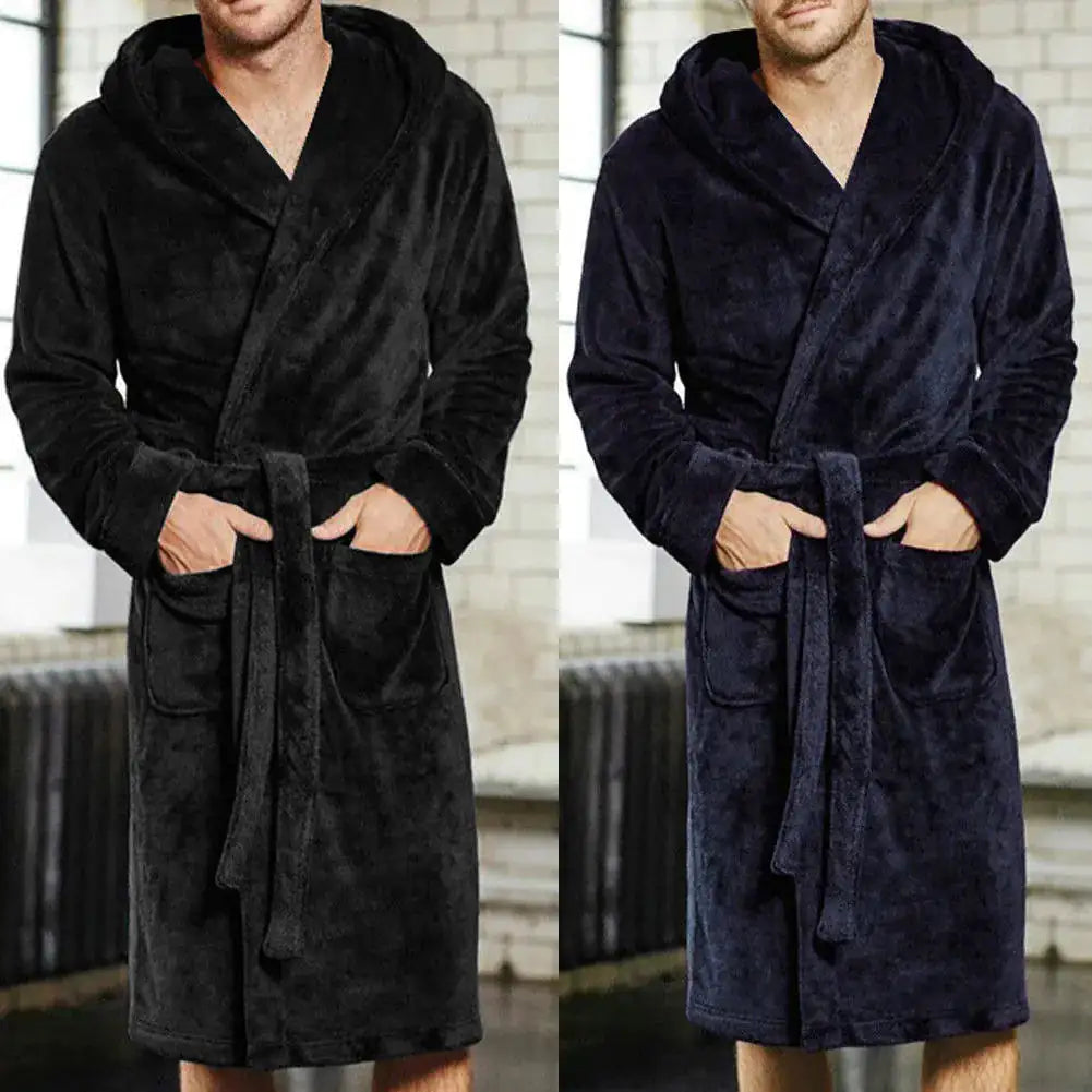 Bathrobe Winter Warm Casual Flannel Robe Rieworkes