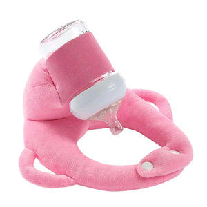 Miocololy Baby Bottle HolderSelf Feeding Support Pad for Hands Free Bottle FeedingDrying Rack Bottle (Pink) Rieworkes