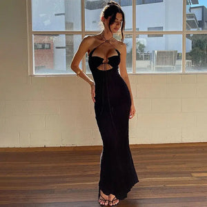 Backless Halter Long Dress Rieworkes