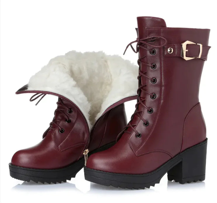 Women's Cotton-Lined Leather Martin Boots Rieworkes