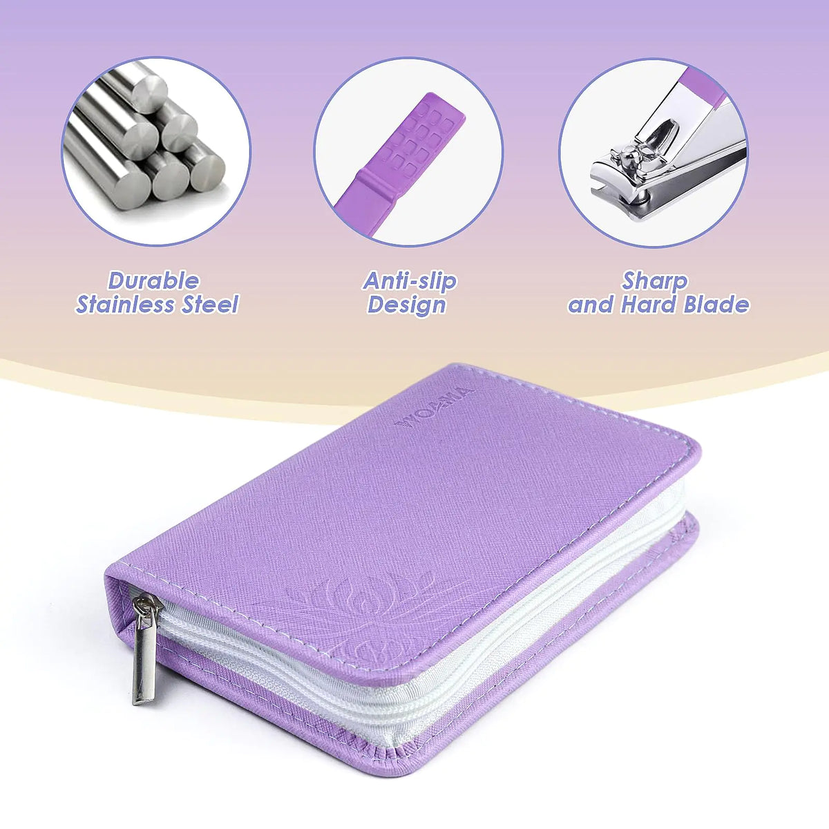 Manicure Set Professional Manicure Kit - 30 in 1 Pedicure Kit Nail Clippers Set Stainless Steel Nail Kit for Women - Purple 30 piece set Rieworkes