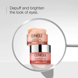 Clinique All About Eyes Lightweight Eye Cream With Vitamin C | Hydrating, Brightening, Depuffing + Dark Circle Reducing, Mini Travel Size, 0.5 fl. oz. 0.5 Fl Oz (Pack of 1) Rieworkes