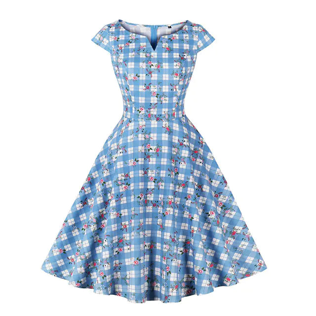 Elegant 1950s Embroidered Mesh Retro Party Dress Mimarta
