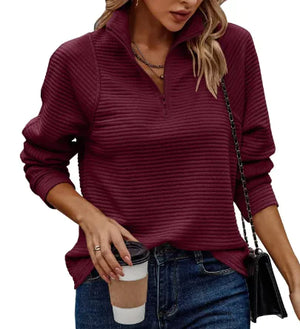 Loose Snake Bone Pattern Stand Collar Women's Sweater Rieworkes