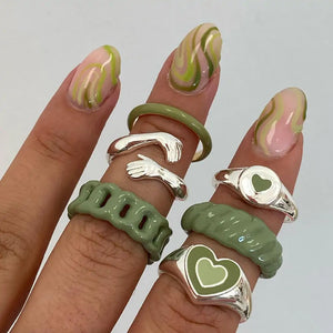 Vintage Embrace Hands Rings Set Rieworkes