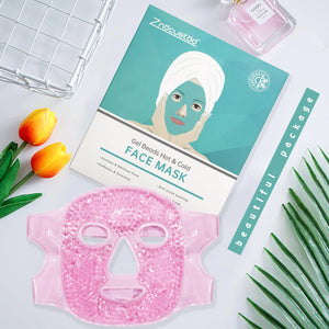 Face Eye Mask Ice Pack for Reducing Puffiness, Bags Under Eyes, Puffy Dark Circles, Migraine,Hot/Cold Pack with Soft Plush Backing (Pink #19) Pink #19 Rieworkes