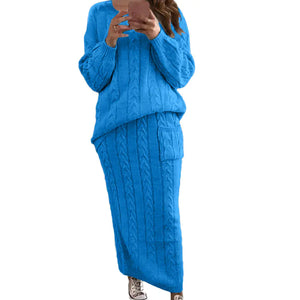 Autumn Winter Women's Fashion Sweater Dress Set Mimarta
