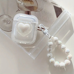 Transparent Headphone Case With Bead Bracelet Rieworkes