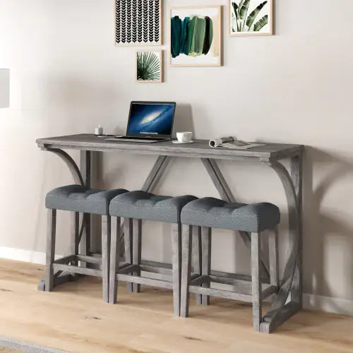 Bar Table Set With Power Socket, Bar Table And Chair Set For Living Room, Dining Room, Games Room Rieworkes