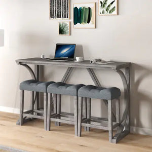 Bar Table Set With Power Socket, Bar Table And Chair Set For Living Room, Dining Room, Games Room Rieworkes