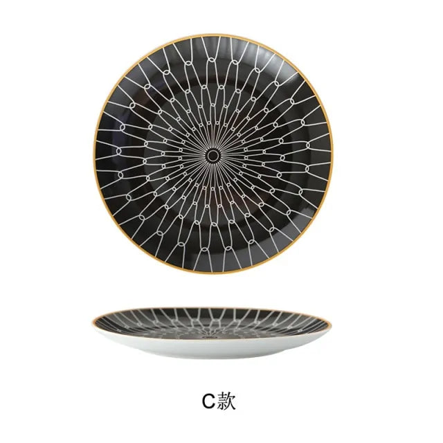 Geometric Pattern Ceramic Plate Rieworkes