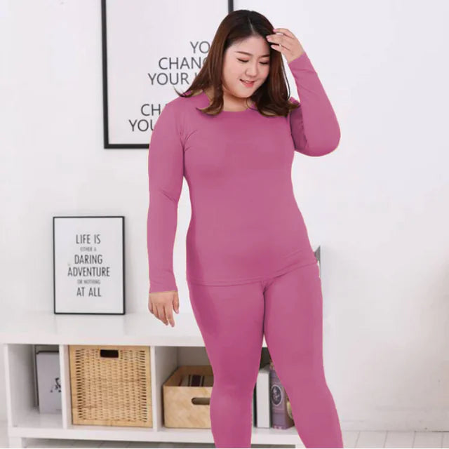 Women's Fleece and Plush Underwear Set for Winter Mimarta