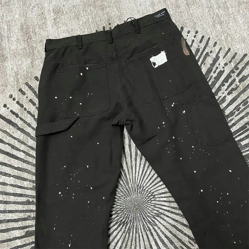 Women's Casual Loose Tooling Printed Bouquet Foot Pants Rieworkes