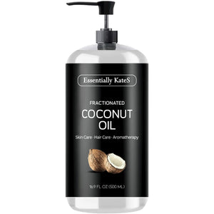 Fractionated Coconut Oil 16.9 Fl Oz (500ML) - Body Oil, Massage Oil, Hair Oil, Nail Oil, and Carrier Oil for Essential Oils, No Scent 16.9 Fl Oz (Pack of 1) Rieworkes