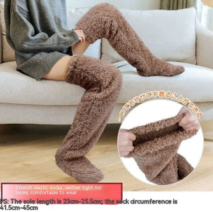 Fuzzy Over Knee High Winter Warm Socks Rieworkes