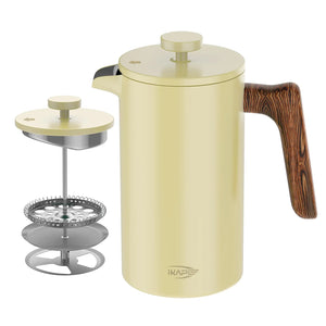 IKAPE French Press Coffee Maker 34 OZ 304 Stainless Steel Espresso Coffee & Tea Maker with 4 Level Filtration System(Yellow) Mimarta