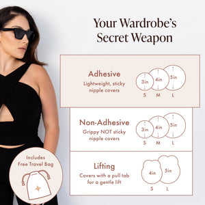 Reusable Silicone Nipple Covers - Waterproof, Nude, 4 Shades - Sticky Breast Stickers for Strapless Dress Crème Medium (Fits C-DD) Rieworkes