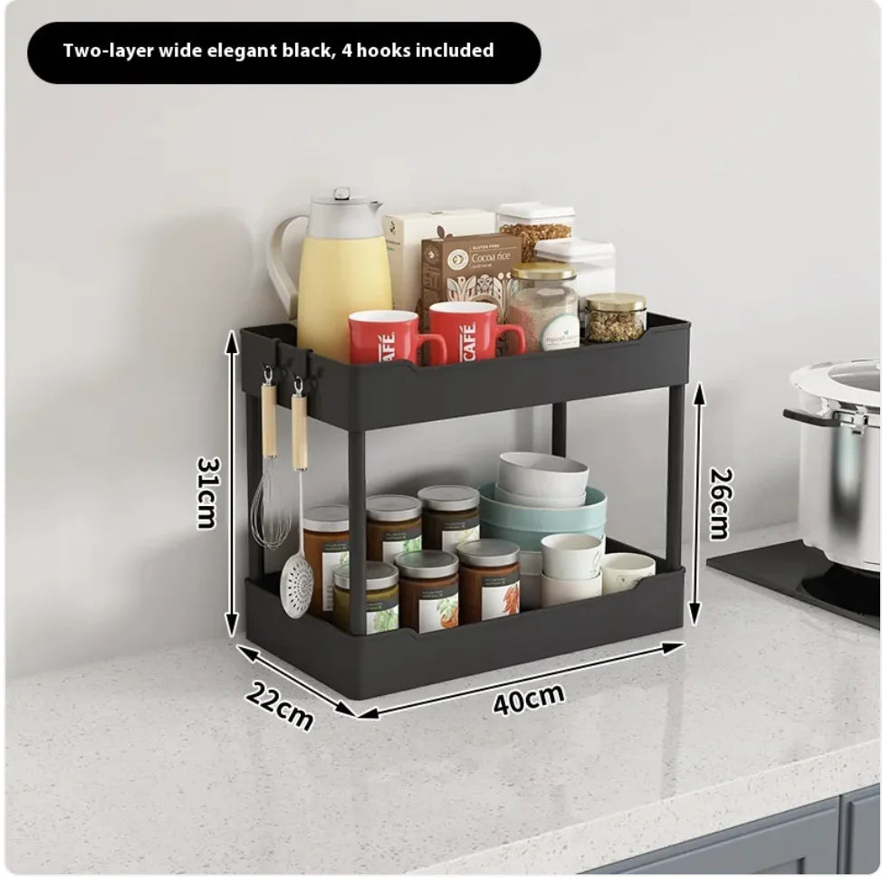 Multi-Tier Kitchen Floor Standing Storage Cart Rieworkes
