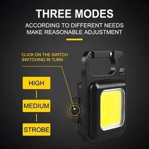 Multifuction Portable USB Rechargeable Pocket Work Light Mini LED Keychain Light Rieworkes