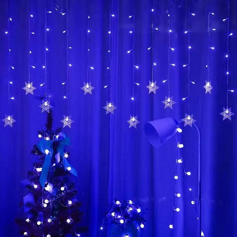 LED Snowflake Curtain Lights for Christmas &amp; Parties Mimarta