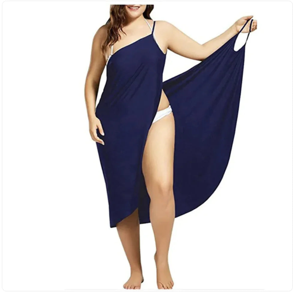 Solid Color Cross-Strap Beach Dress Rieworkes