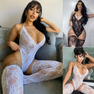 Women Lace Sexy Lingerie Nightwear Babydoll Sleepwear Bodysuit Dress Plus Size Rieworkes