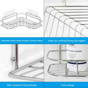 Shower Caddy Shelf Bathroom Corner Bath Storage Holder Organizer Triangular Rack Rieworkes