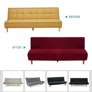 Armless Stretch Sofa Bed Cover for 3 Seater Couch Mimarta