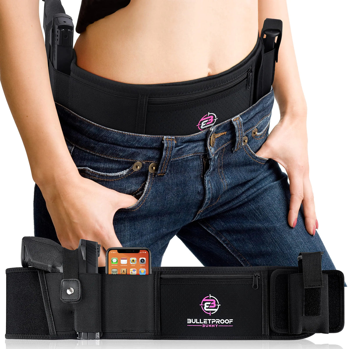 Belly Band Holster for Concealed Carry - Gun Holster for Women - Fits Glock Smith Wesson Taurus Ruger Sig and More -Breathable Neoprene Waistband Holster for Most Pistols and Revolvers Mimarta