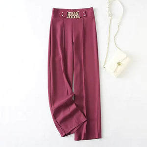 Elegant High-Waist Stretchy Wide-Leg Pants for Women Mimarta