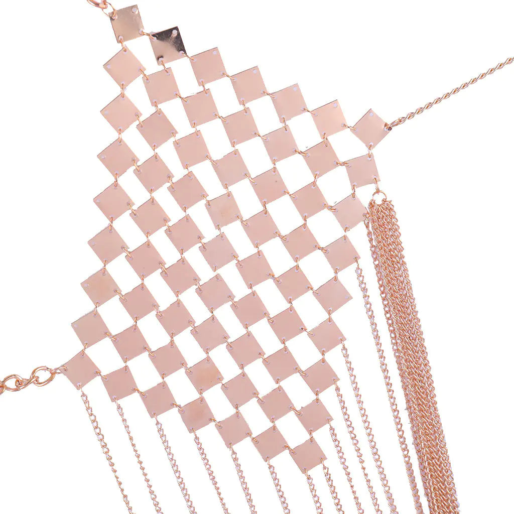 Metallic Body Chain with Tassel for Women’s Fashion Mimarta